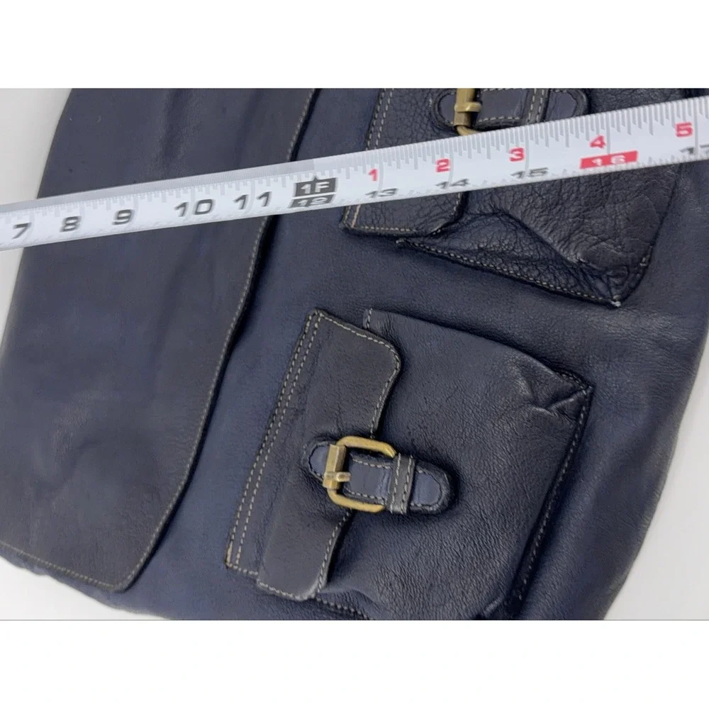 CIVICO 93 Vintage Leather Backpack 3420 Blue Made in Italy